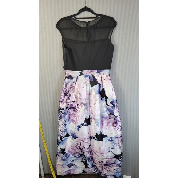 enfocus studio womens maxi cocktail dress size 12 mesh shoulders floral skirt - Picture 7 of 10